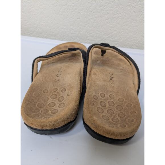 Vionic Mattie Supportive Slip Resistant Flip Flops Black Tan Womens Size 9.5 - Picture 4 of 8